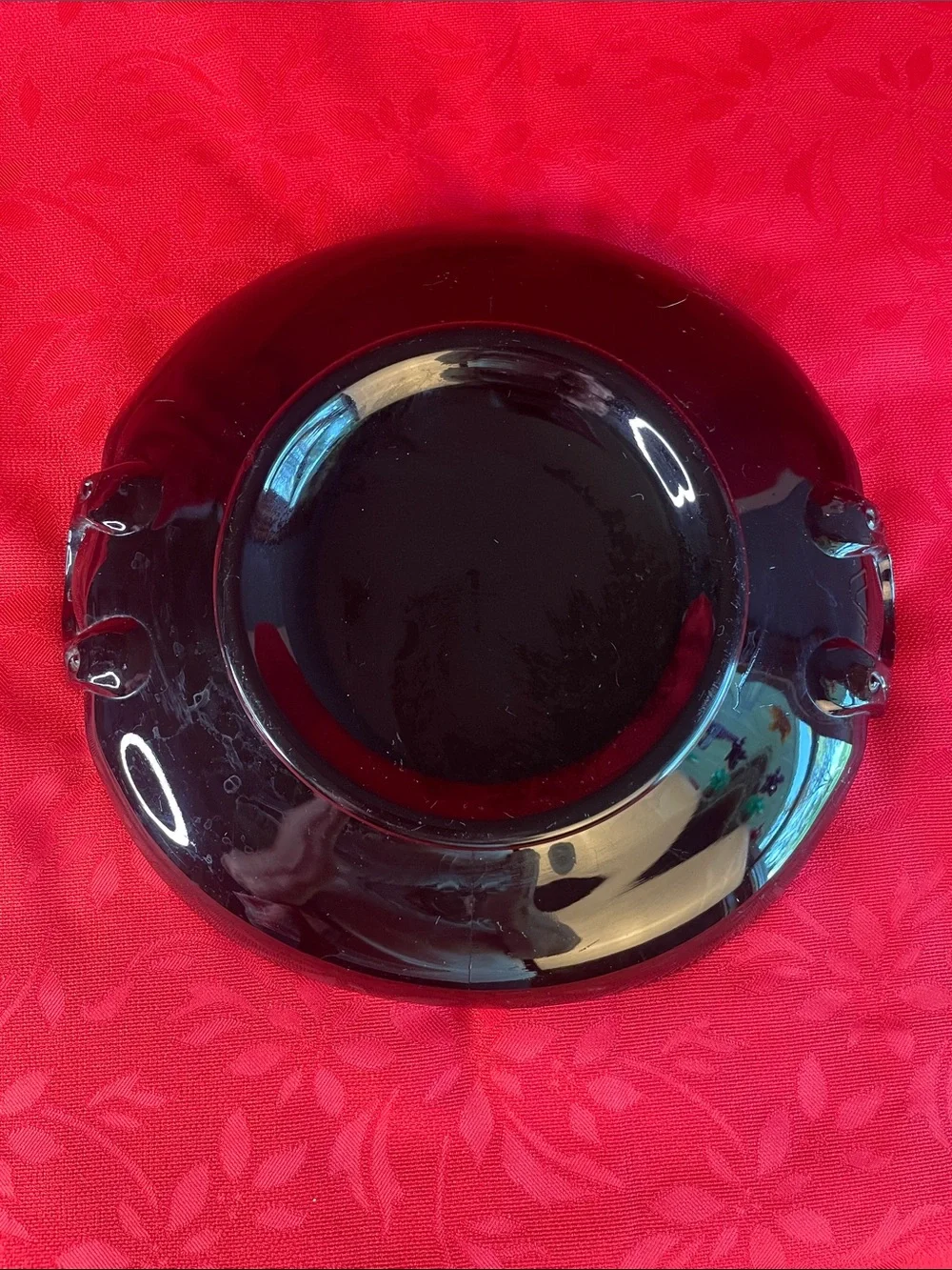 My. Pleasant Black Amethyst Decorative  Silver Floral Glass Cake Stand/Bowl Tray